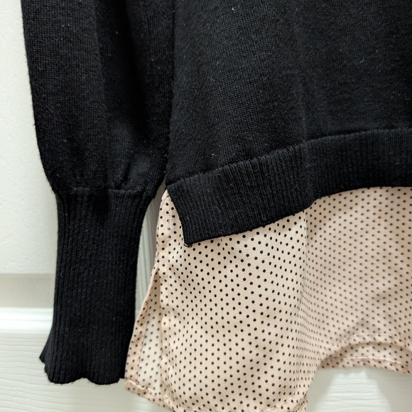 Adrianna Papell Black and Cream Polka Dot Sweater - Picture 5 of 7